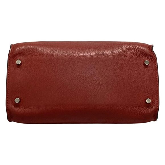 HERMES Muso rouge ash Taurillon Clemence Square D Shoulder Bag 708-060425 - Picture 5 of 14